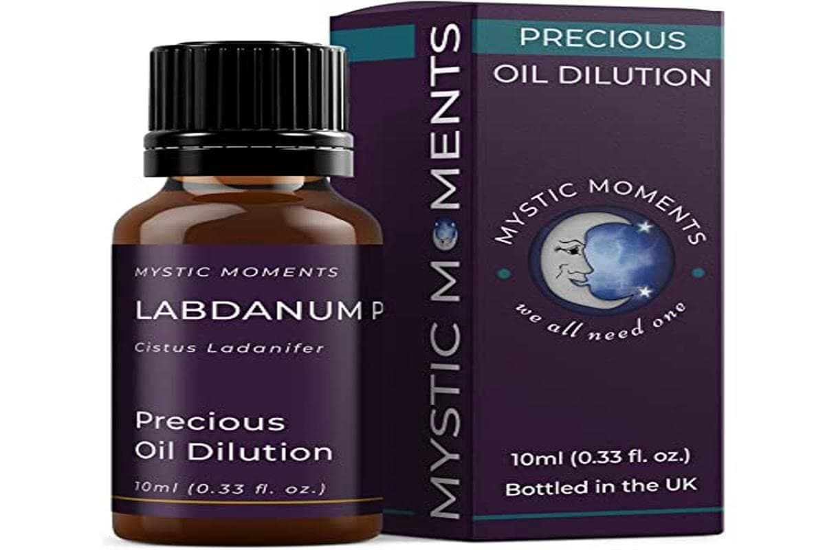 Mystic Moments | Labdanum PQ Absolute Oil Dilution 3% in Jojoba | Cistus Ladanifer | Resinous Amber Scent | Perfume Quality Blend | Skincare & Aromatherapy Oil | Pre-Diluted Massage Oil | 10ml