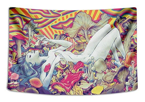 Tapestry Wall Cloth Fabric Hanging Bohemian For Bedroom Dorm Apartment Decoration Live Background Psychedelic Trippy Colorful Trippy Surreal Abstract Astral Digital Hemp Art 153x102cm(60x40inch)(014)