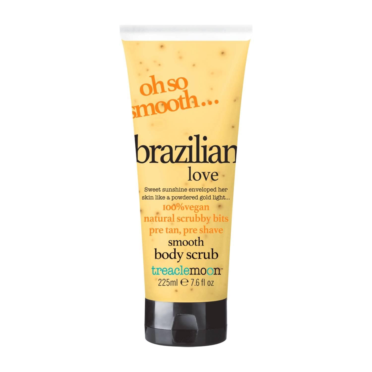 Treaclemoon Oh So Smooth Brazilian Love Body Scrub 225ml – Exfoliating Pre-Tan & Pre-Shave Scrub with Natural Scrubby Bits, Vegan, Moisturizing & Scented for Soft, Smooth Skin | Suitable for All Skin