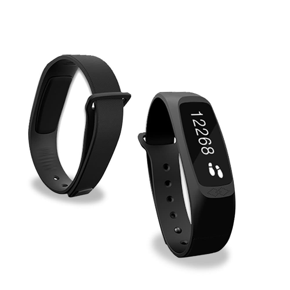 BitHealth Smart Bracelet Wireless Pedometer Smart Fitness Tracker Sports Bracelet Wristband Activity Tracker Bluetooth 4.0 with Monitoring Calories Track Steps Counter Sleep for ios Android Black