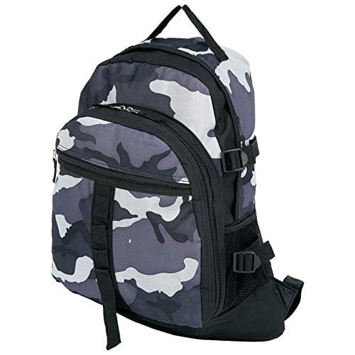 18" Black Grey Urban Camo Backpack Day Pack Shoulder Gear School Book Bag Tote