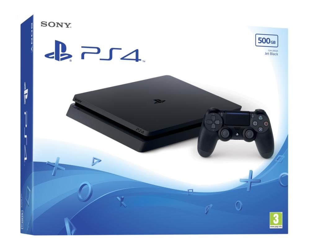 Sony CUH-2216A PlayStation 4 Slim 500GB Games Console Jet Black (Renewed)