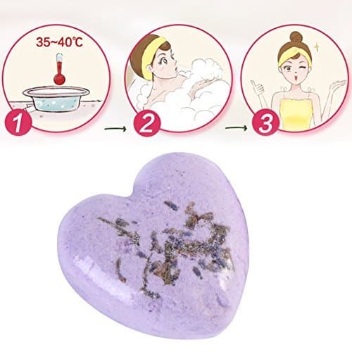 Bath Bomb with lavender, Denkonni Spa Bath Bomb Fizzies Handmade Natural Ingredient With Dead Sea Salt Cocoa And Shea Essential Oils, elevate mood suitable for any skin when Add to Bubble Bath