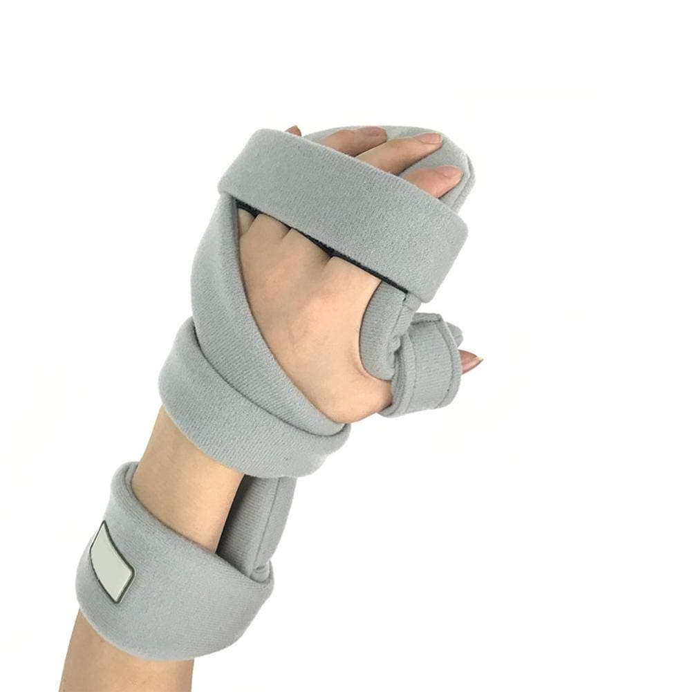 presentimer Stroke Hand Splint - Hand Wrist Fracture Fixed Finger Corrector Splint for Old People Stroke Hemiplegic Rehabilitation Training Equipment(Gray)