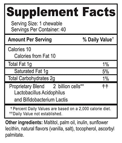 Sugar Free White Chocolate Probiotic for Adults 40 Count