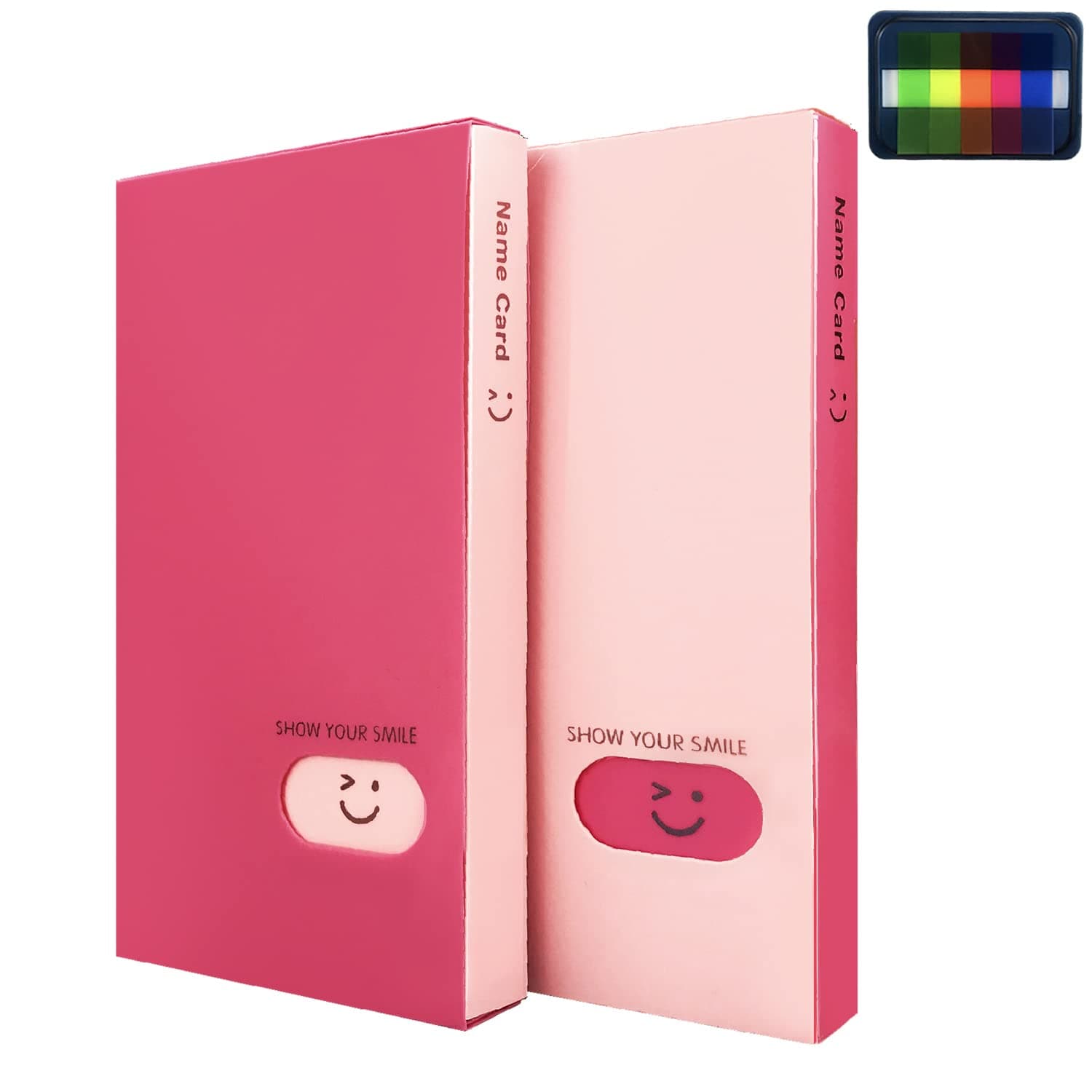 Initial heart Kpop Photocard Holder Book 2 Pack Photo Card Album Color Name Card Book Rack Book Case Organizer ID Cards Personal Cards Business Credit Cards LOMO Cards Storage 120 Pockets (Red-Pink)