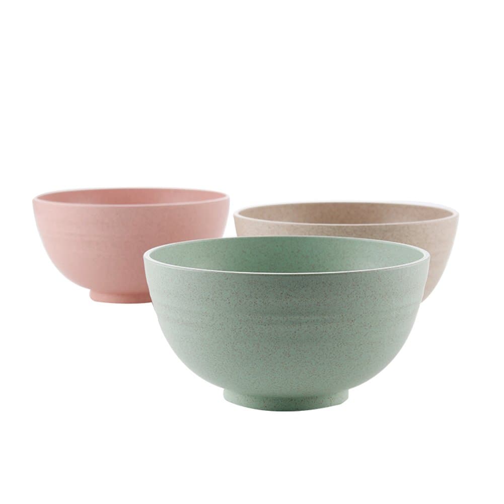 Wheat Straw Bowls 6” 3 Pack, Eastel Natural Non-Toxin Healthy Eco-Friendly Green Pasta Soup Bowl Sets, Dishwasher Microwave Safe Unbreakable Lightweight Tableware Dinnerware Fruit Snack Containers