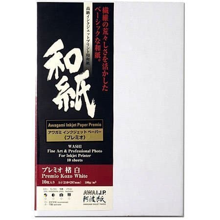 Awagami Premio Kozo Fine Art Inkjet Paper, 180gsm A2 (16.54" x 23.39") 10 Sheets