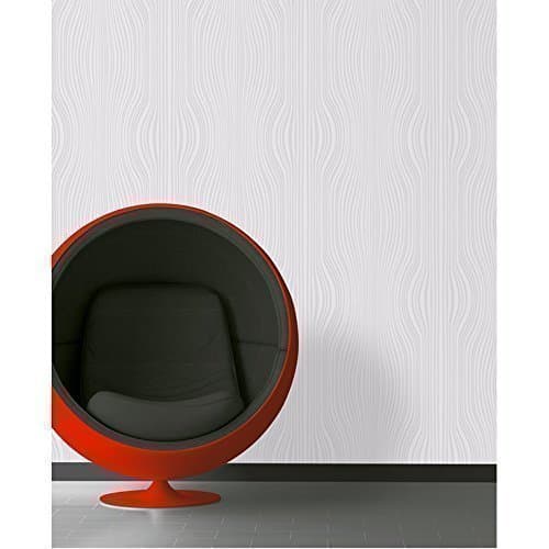 DEBONA Saphire Glitter Striped Motif Textured Designer Vinyl Wallpaper (White 2452)