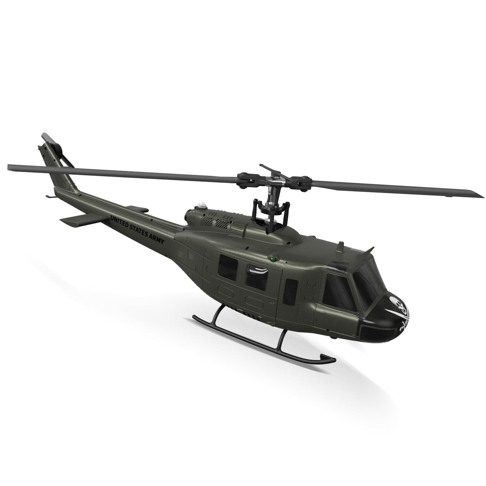 Carmanon UH-1 RC Helicopter - Huey Collectable Remote Control Helicopter with Auto-Hover for Adults, Beginners, 1/27 Scale, 2 Batteries
