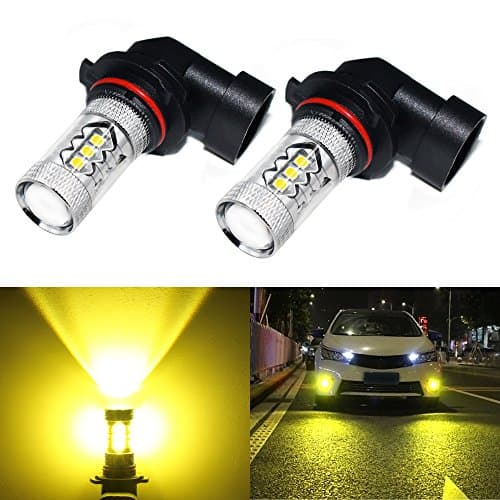 Phinlion 2000 Lumens Super Bright 3030 16-SMD 9006 HB4 LED Fog Light Bulbs Gold Yellow for Fog or DRL Daytime Driving Lamps Replacement