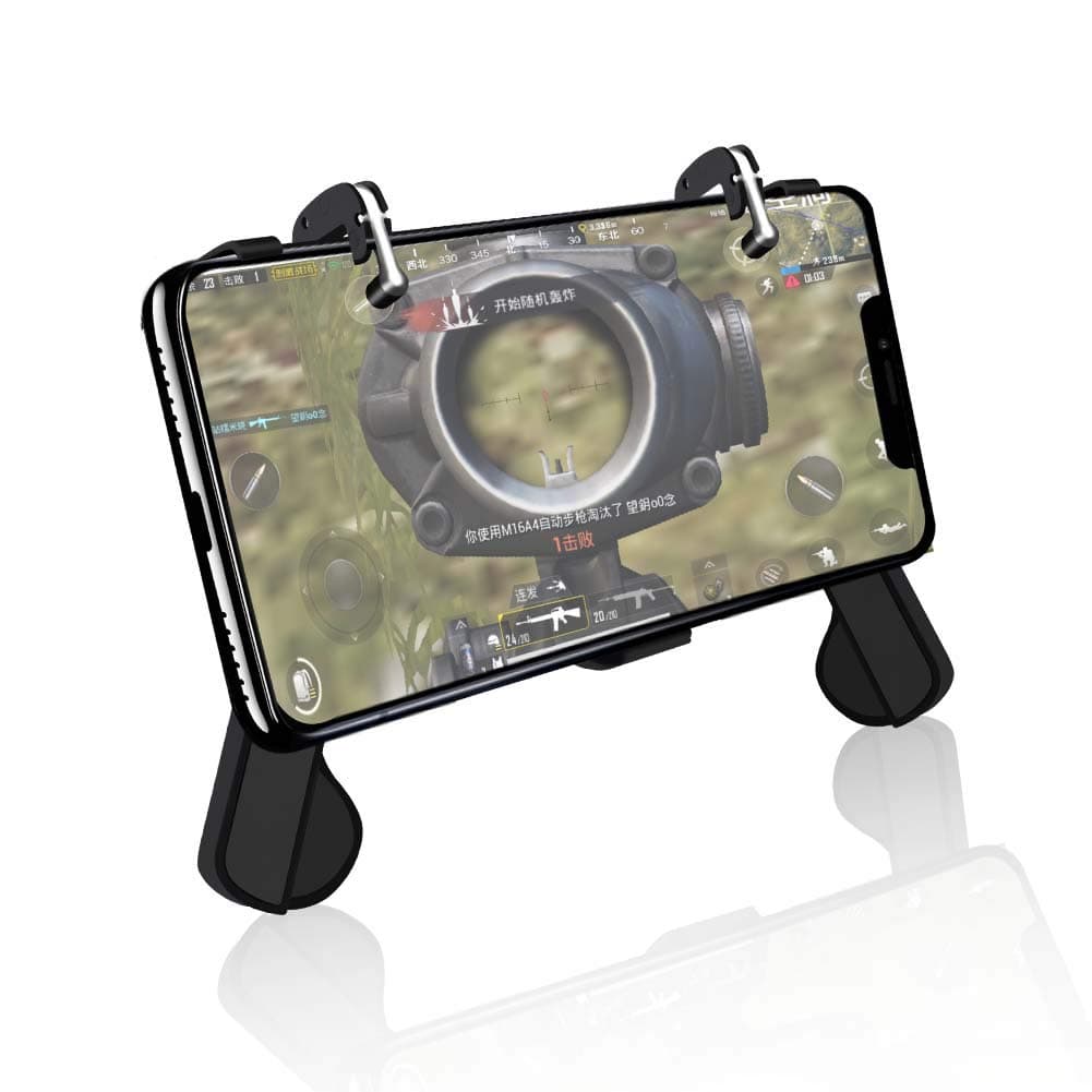 Foldable Mobile Game Controller, Portable Gaming L1R1 Metal Triggers Handle for PUBG/Call of Duty/Fortnite Phone Case for 4.6-6.0 Inch Android iOS Phone