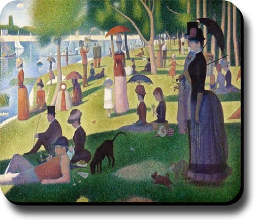 Decorative Mouse Pad Art Print Painting Seurat Sunday In The Park