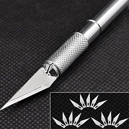 4 Tyles Blades Non-Slip Metal Wood Scalpel Knife Tools Kit Cutter Engraving Craft Knives Sculpture Carving Knife DIYHand Tool (Knife handles1 (With Blade6 pcs ))