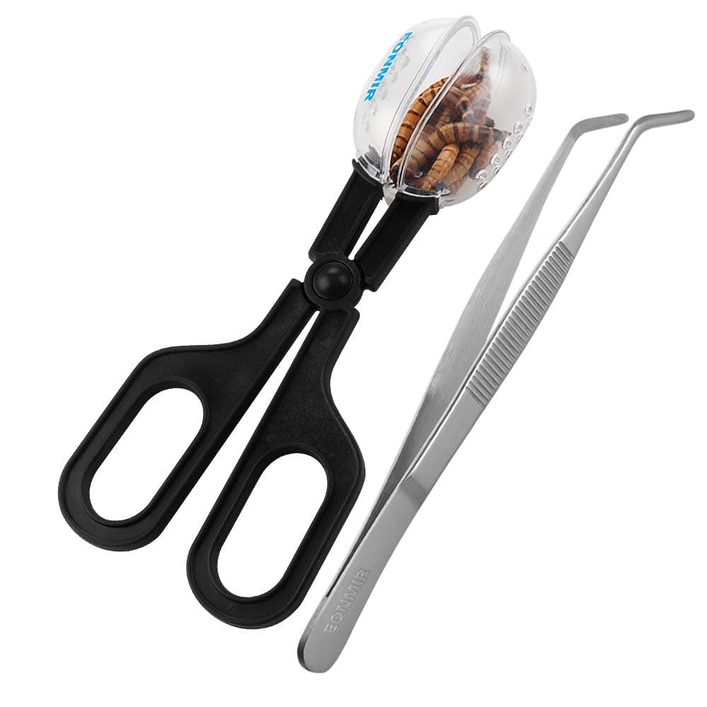 Feeding Tool, Cleaning Supplies Scooper and Tweezers for Reptile, Hedgehog, Hamsters, Guinea Pig, Rat, Lizard and Other Small Animals Supplies