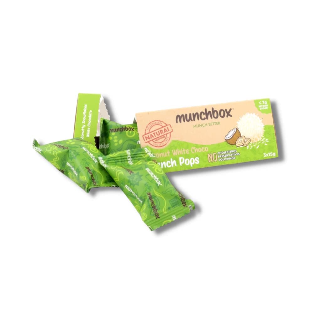 Munchbox Coconut White Choco MunchPops 3-Balls, 15 g