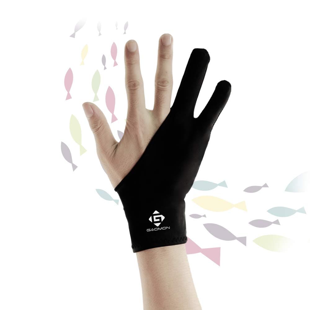 Two Finger Glove for Drawing Tablet, Pen Display and Sketch Creation, Free Size Support Left and Right Hand