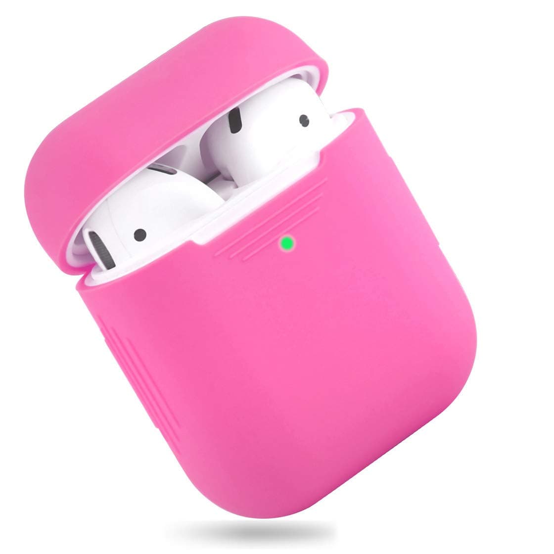 AirPods Case, Premium Ultra-Thin Soft Skin Cover Compatible with Apple AirPods 2 & 1 - Hot Pink