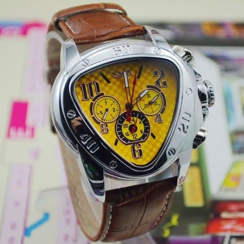 2014 New Arrival JARAGAR Triangle Shape Auto Mechanical Watch Men's Wristwatch with Date Week Displaying