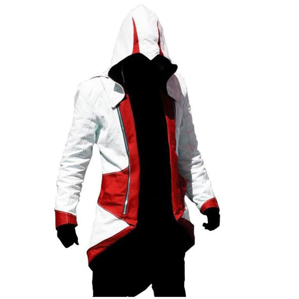 Assassins Creed III Connor/conner Kenway Hoodie Costume Jacket Coat - 7 Opitions (Medium, White with Red)