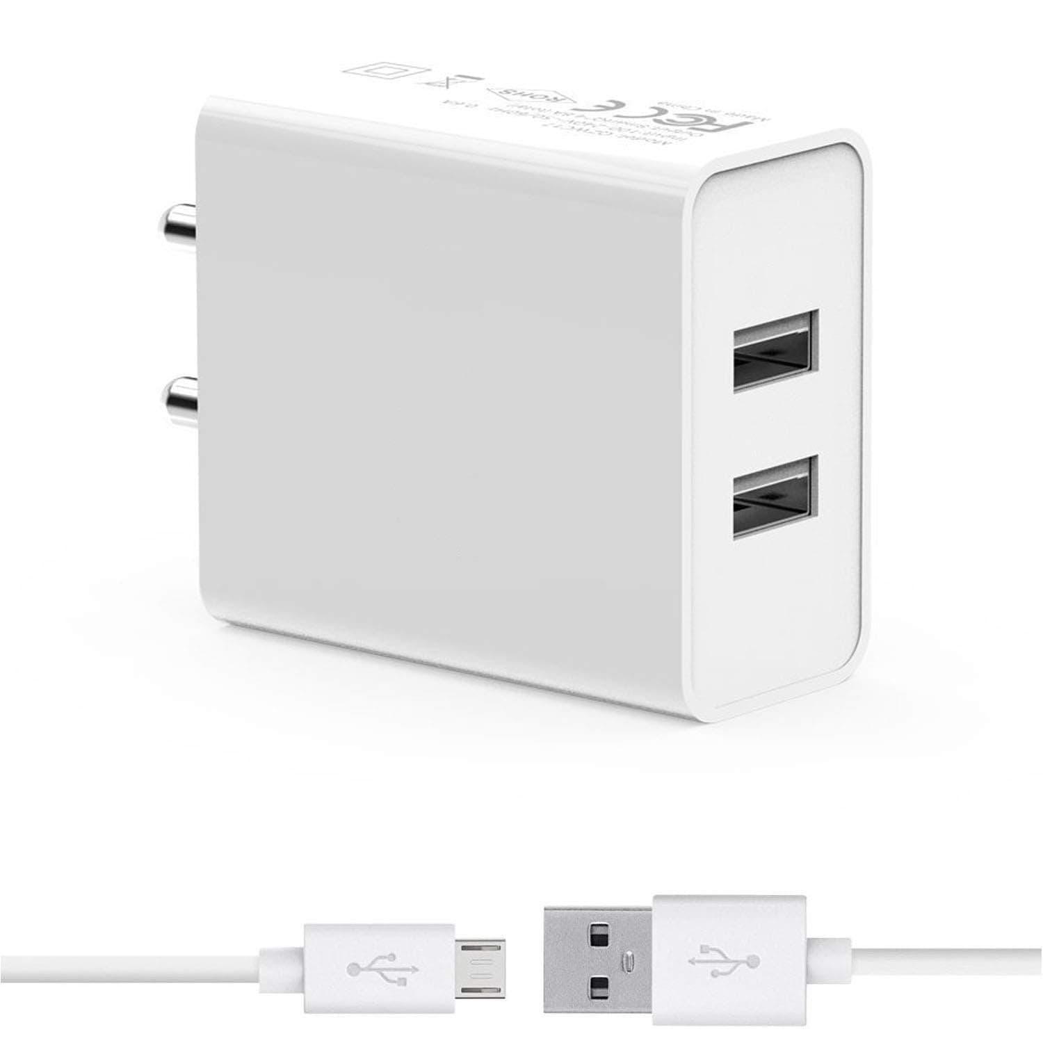 Ultra Fast Charger for Posh Orion S450 Charger Original Adapter Like Wall Charger | Mobile Charger | Qualcomm QC 3.0 Quick Charge Adaptive Fast Charging, Rapid, Dash, VOOC, AFC Charger With 1 Meter Micro USB Data Cable (30W, N-4,1, White)
