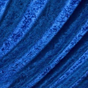 ROYAL BLUE CRUSHED VELVET FABRIC BLUE CRUSHED VELVET VELOUR STRECHY/STRETCH MATERIAL 150cm Width SOLD BY 1 METRE UNIT - FREE POST