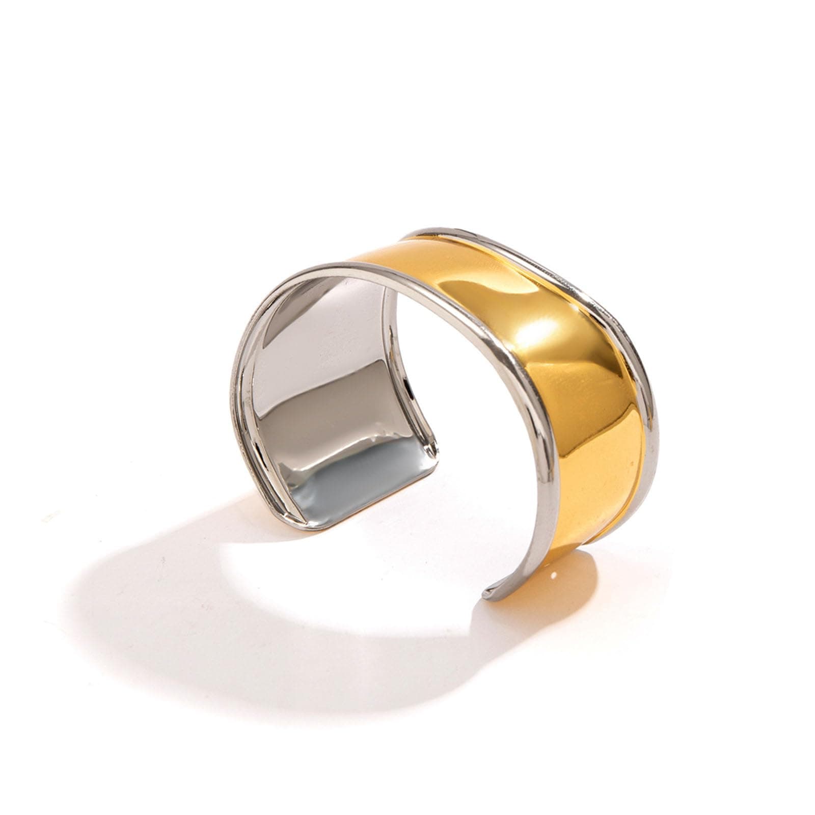 YBMYCM Wide Cuff Chunky Gold-Plated Bracelets for Women Open Cuff Bangles Adjustable Wrist Cuff Bracelets for Women