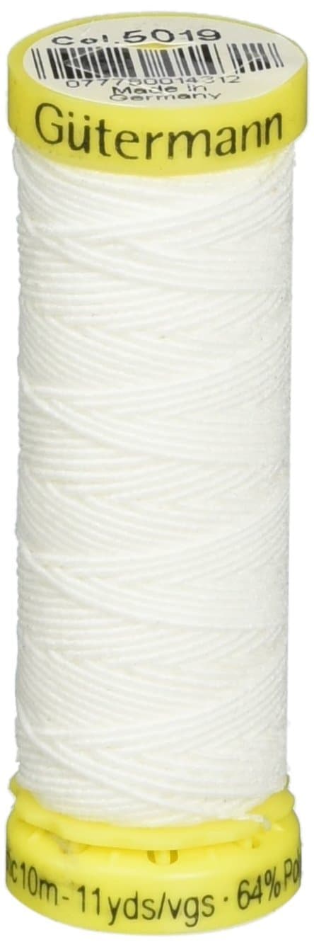 Gutermann Elastic Thread 11 Yards-White