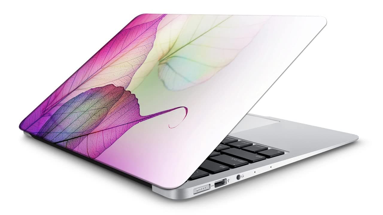 DwellAmor Autumn Leaves Design Vinyl Laptop Skin/Sticker/Cover/Decal for All 14" Laptop Models Laminated HD Quality Self Adhesive Compatible with 14 Inches Laptop, Multicolour [AmorDe624]