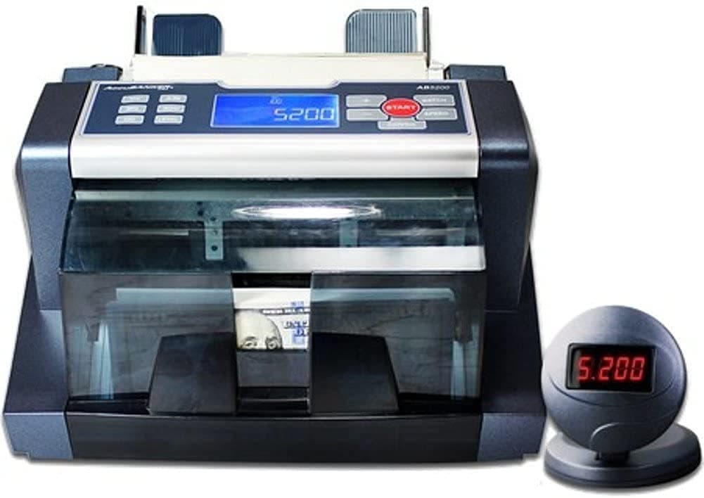 AB5200 AccuGuard by AccuBANKER Bill Counter w/dust Cover, Protect Against dust & Airborne Debris. High Speed, Bank Grade Counterfeit Detector -Cash Counting Machine. Counting Speed 1900 Bills/min