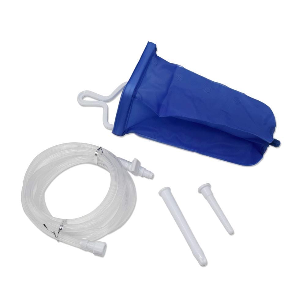 (TM) Medical Grade PVC Collapsible Enema Kit for Home and Travel with User Manual Guide & Fee Storage Carry Bag by Healthnode