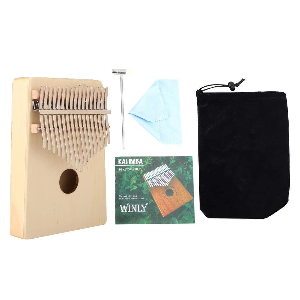 Thumb Finger Piano, RiToEasysports Pine Wood Kalimba 17 Keys Thumb Finger Piano Musical Instrument Set of Accessories Portable