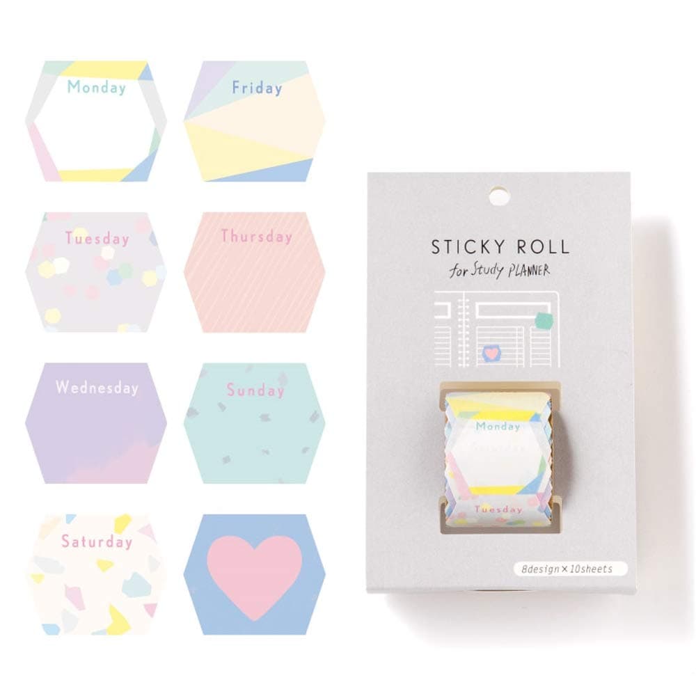 Japanese Pastel Color Roll Tape Sticky Notes Stickers (Days of the Week [ GSR-04 ])