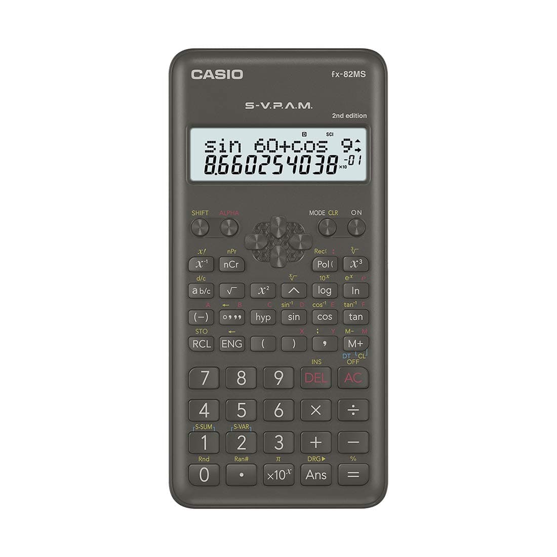 Casio FX-82MS Pocket Scientific Calculator Black Calculator – Calculator (Pocket, Scientific Calculator, 12 Digits, 2 Lines, Battery/Battery, Black)