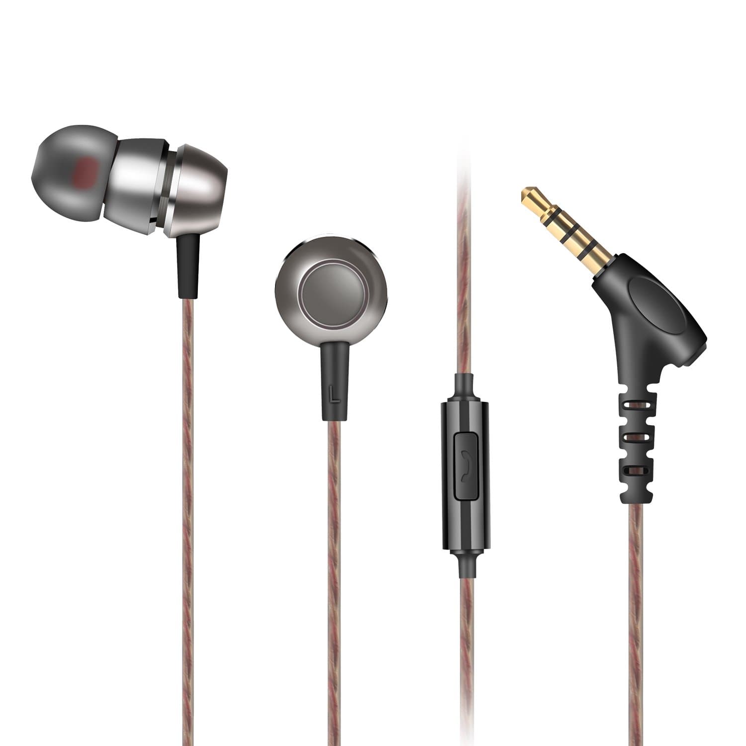 AOKII Wired In-Ear Earbud Headphones with Mic & Remote Control,Comfortable Earphones Compatible for iPhone,Android