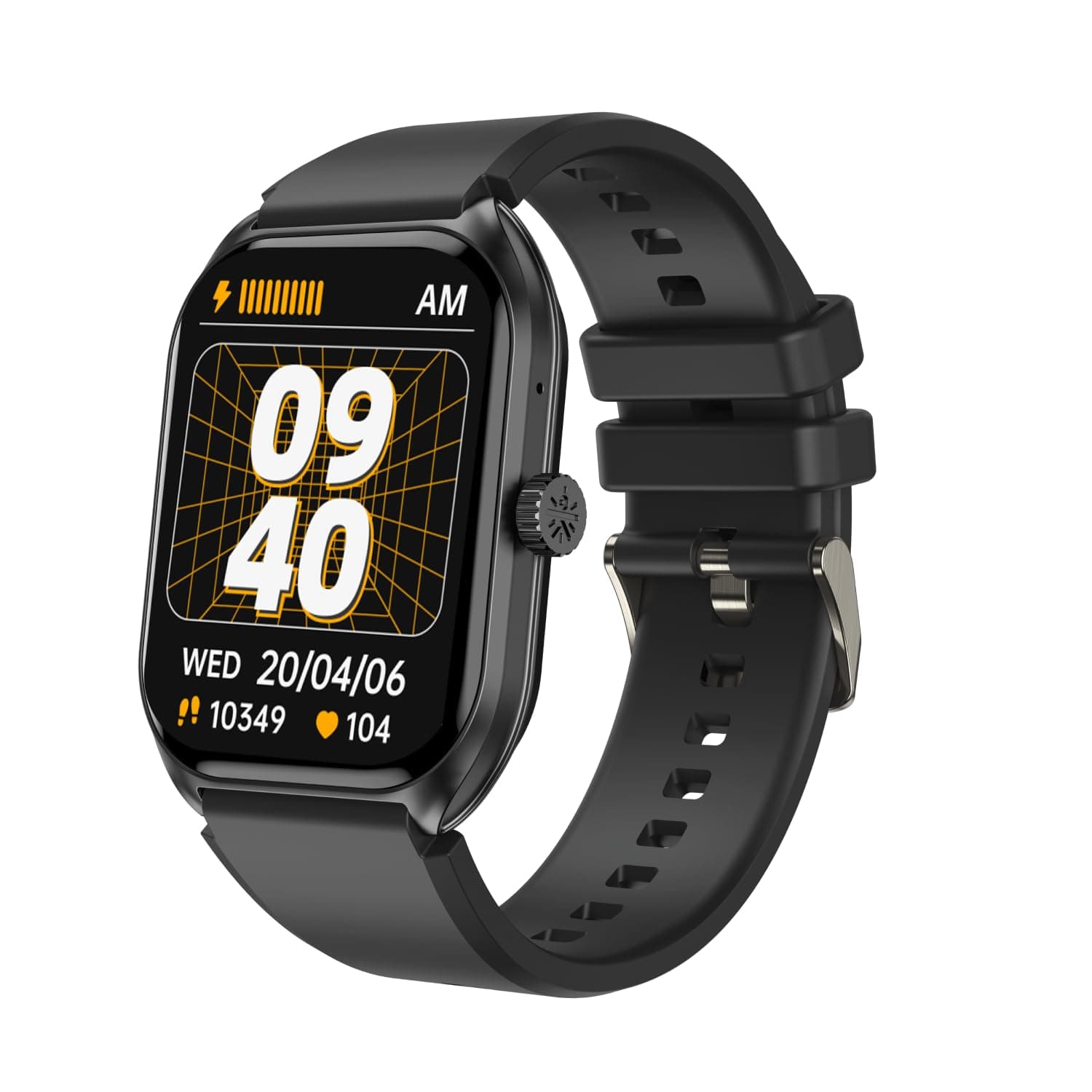 CULTSPORT Ace X1 2.04" Amoled Display,1000 NITS, Bluetooth Calling, 300mAh Battery, AOD Smartwatch (Black Strap, Free Size)
