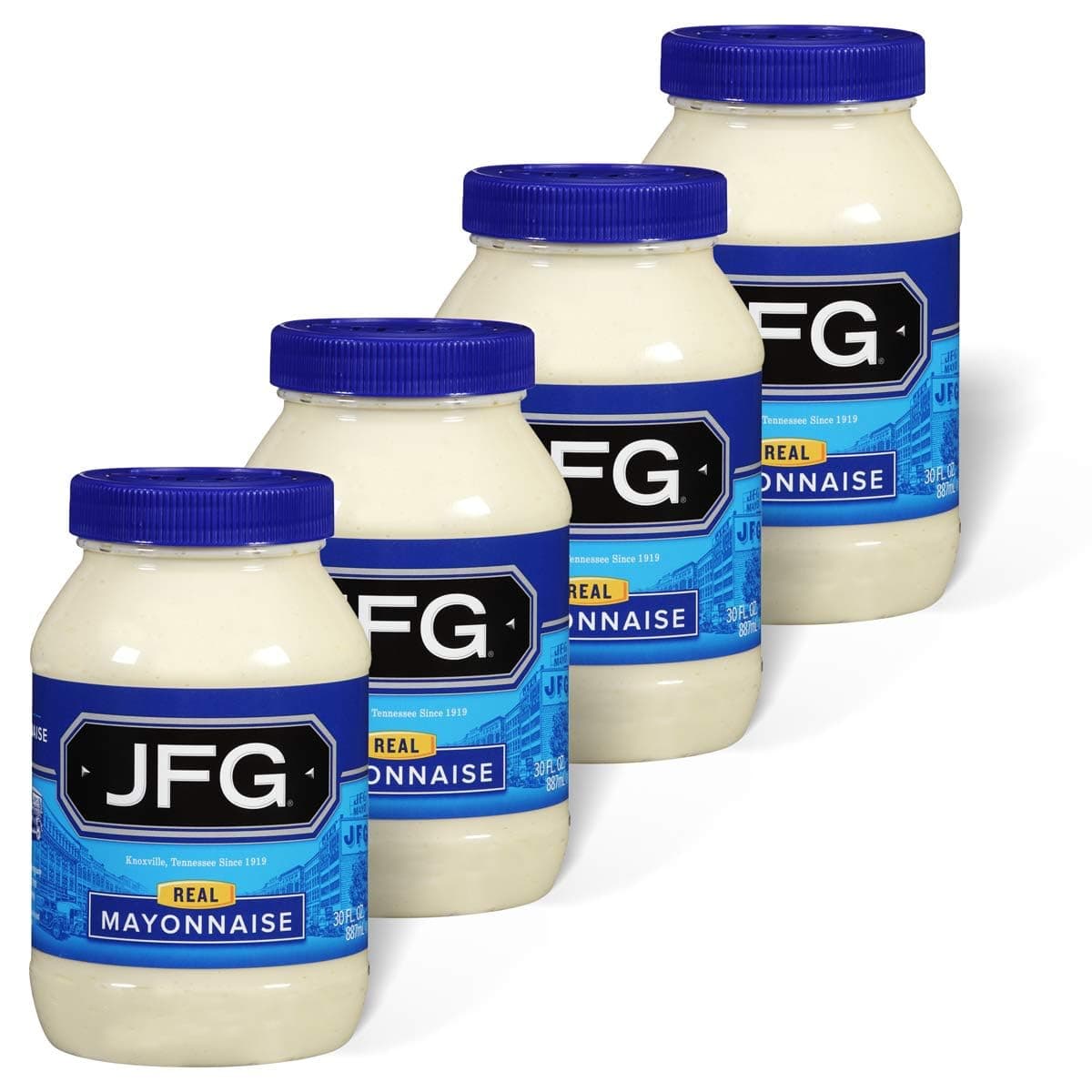 JFGReal Mayonnaise, Southern Classic Recipe with Cider Vinegar Fresh Eggs and Spices, 30oz Jar (Pack of 4)