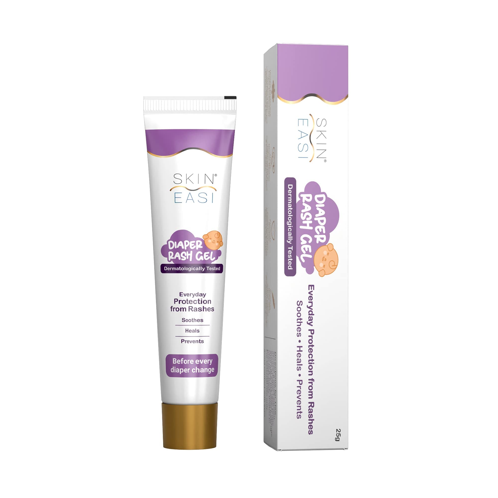 SkinEasi Baby Diaper Rash Gel | Clinically Proven | Napi gel for new born baby | Heals and Prevents with Calendula Oil, Lavender Oil, Patchouli Oil, Vitamin E | Pack of 1-25gm (25gm Each)