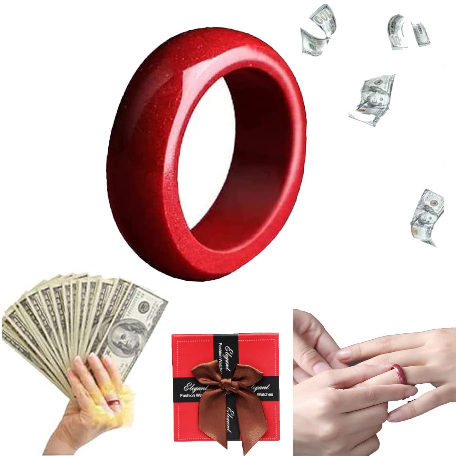 MALINKMALINK Fengshui Cinnabar Ring,Feng Shui Cinnabar Ring for Men Women,Cinnabar Feng Shui Ring,Natural Cinnabar Purple Gold Sand Ring (21mm)