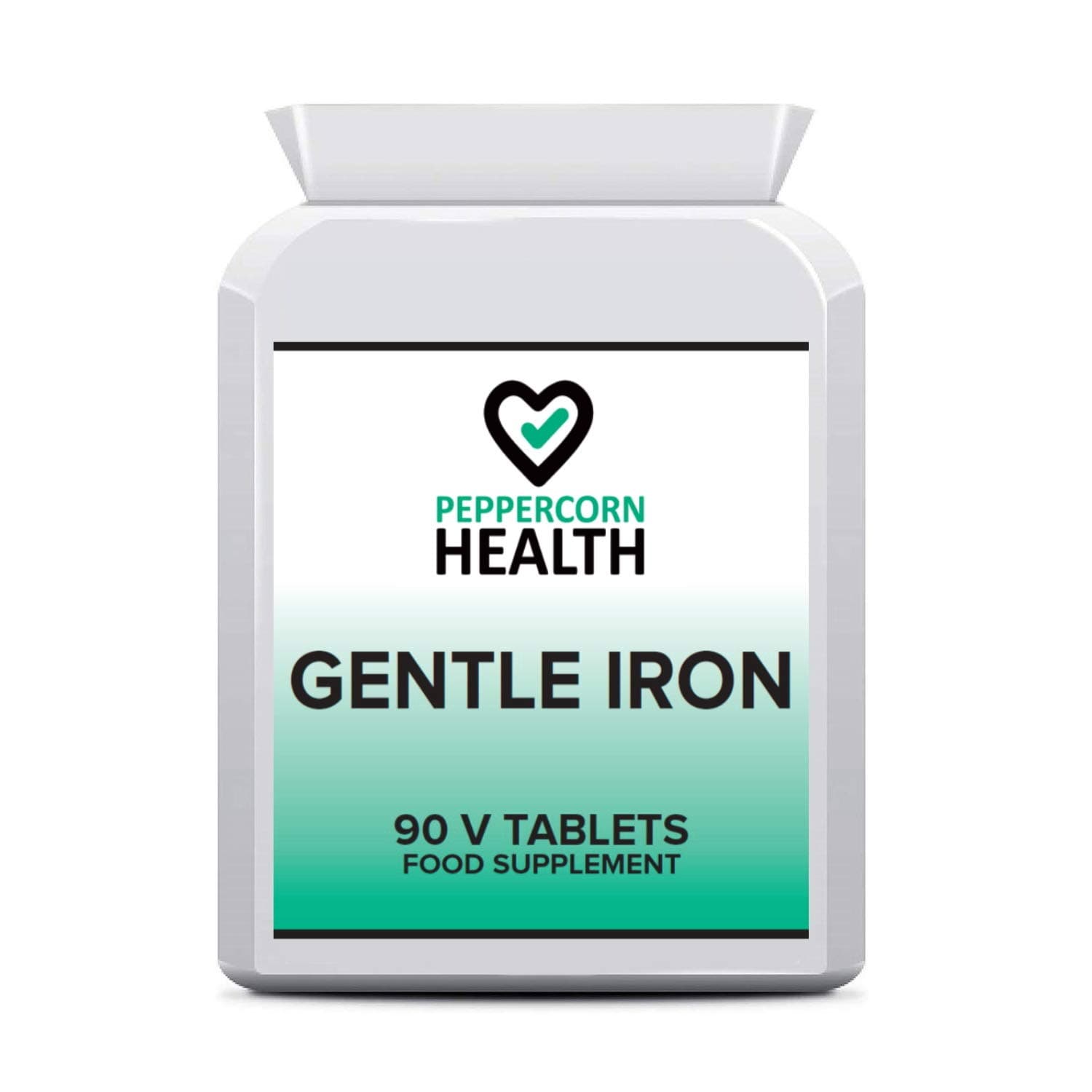 Gentle Iron, 90 Tablets, Vegan, Reduce Tiredness and Fatigue, Non-constipating, Peppercorn Health