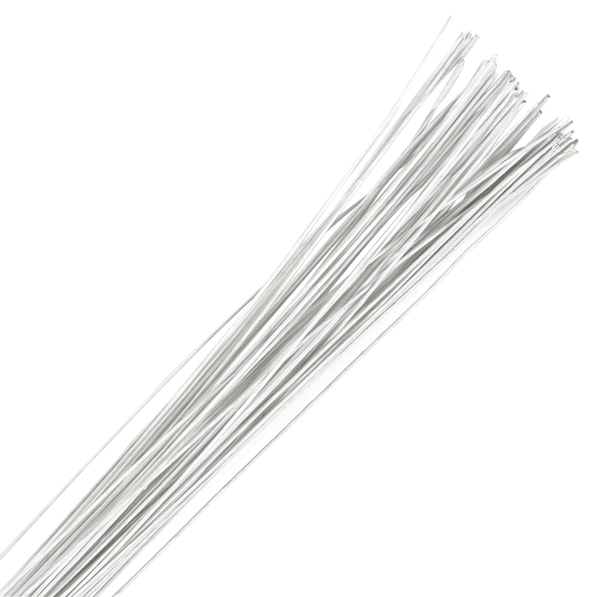 Culpitt 24 Gauge White Florist Wires, Paper Covered Wire For Cake Decorating, Sugar Flowers, Sprays, 36cm x 50 Pack