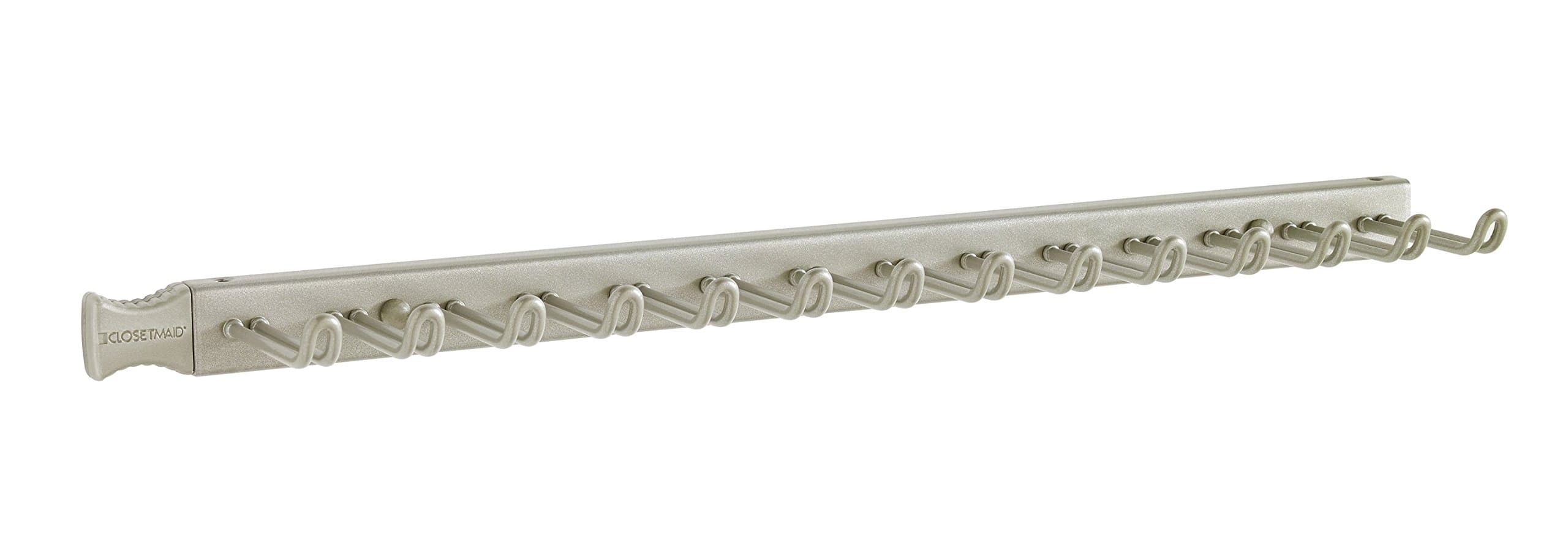 ClosetMaid 38053 14-Hook Tie & Belt Rack, Nickel, 15 x 2.75 x 0.88 inches