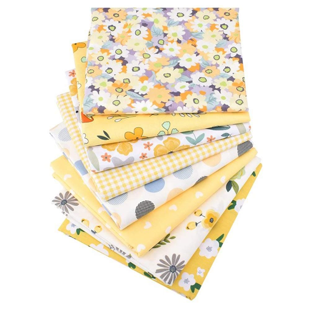 Yellow Fat Quarters Fabric Bundles, Precut Sewing Quilting Fabric,18" x 22"