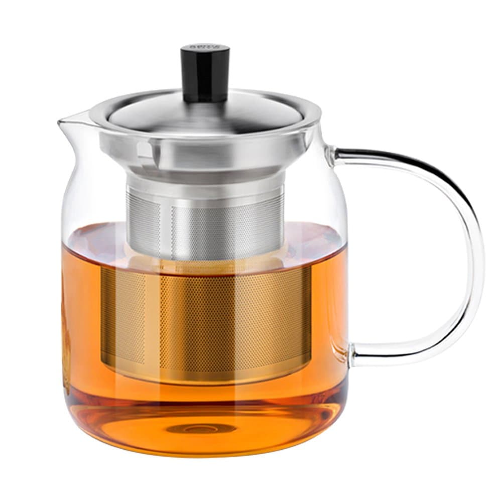 Xiazhi Glass Teapot with Infuser,Borosilicate Glass Tea Pot with Strainer, Perfect for Loose Leaf Tea and Coffee,650ml