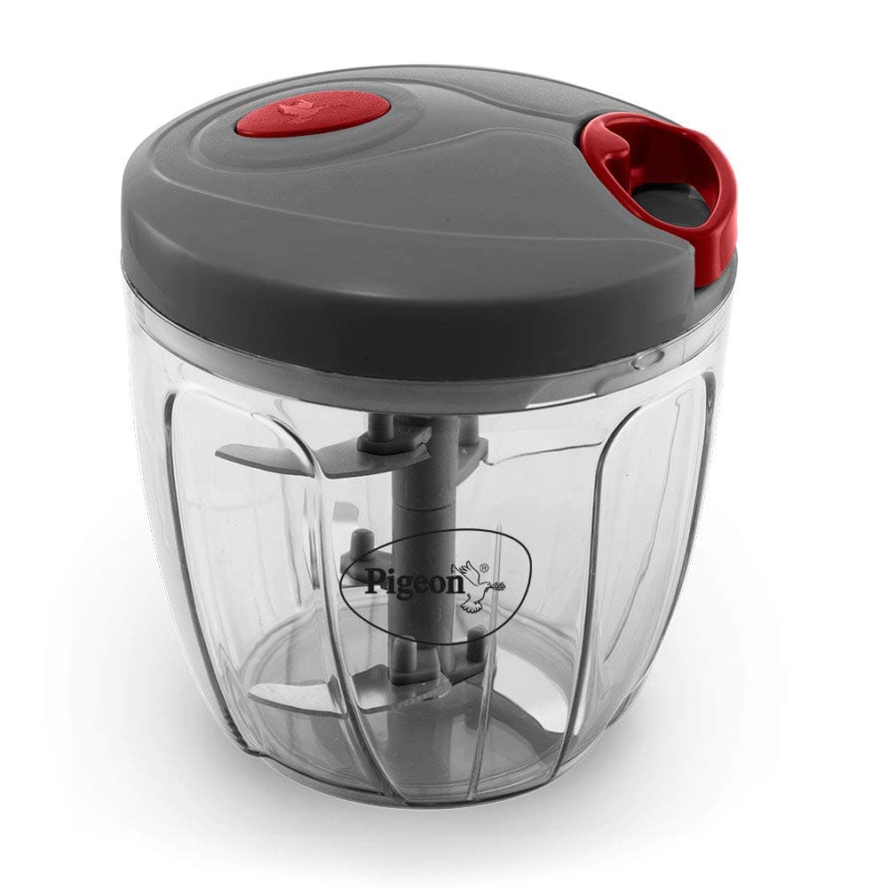 Pigeon by Stovekraft Handy Chopper - Stainless Steel Blades, Plastic Body, XL, BPA Free, Versatile Usage, 900 ml 14647 Grey