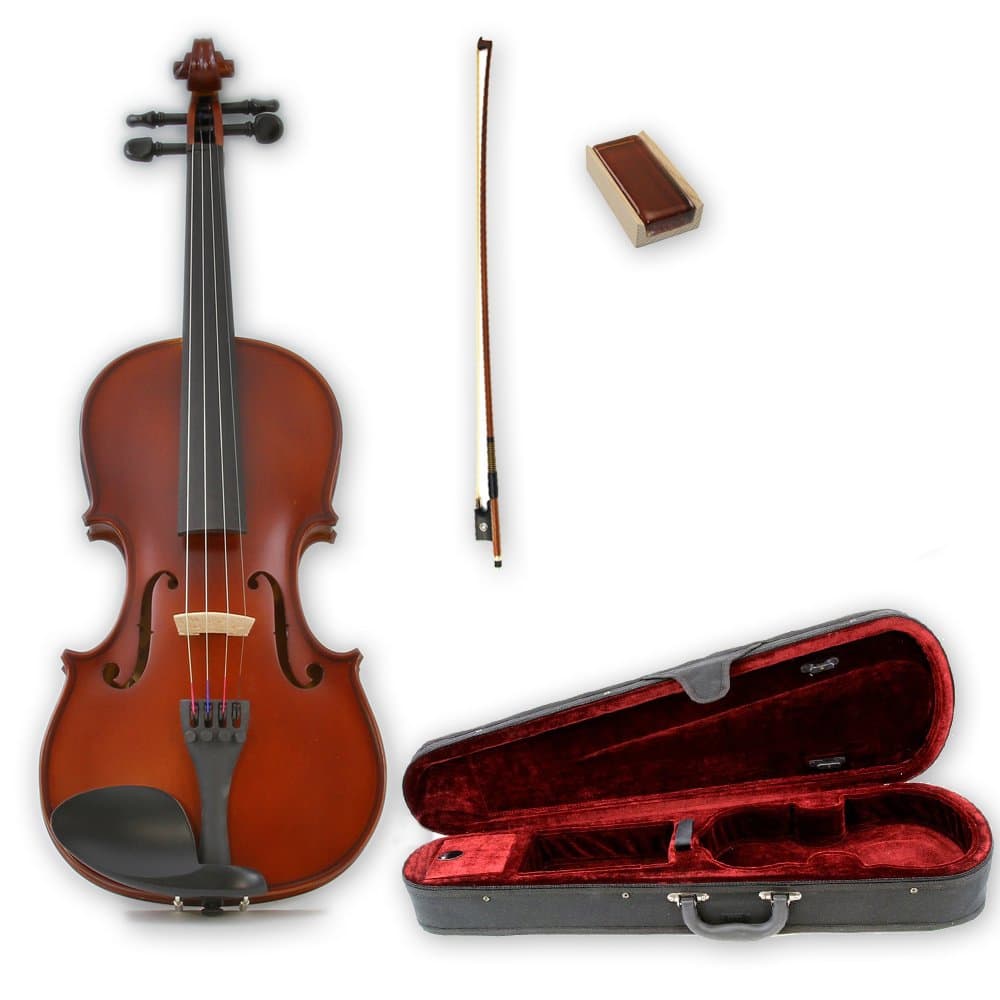The Instrument Store TIS-200 Student Violin Full Size (4/4) with Ebony Fittings, Case and Bow