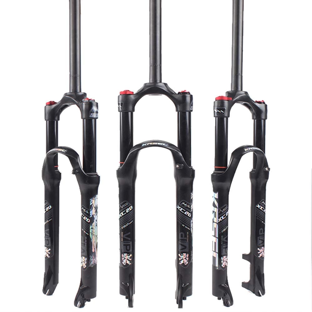 KRSEC 【US Stock】 Mountain Bike Fork 26 27.5 29 inch, Travel 120mm MTB Air Fork 1-1/8 Straight Tube, Ultralight Bicycle Suspension Front Forks Disc Brake Fit XC/AM/FR Cycling