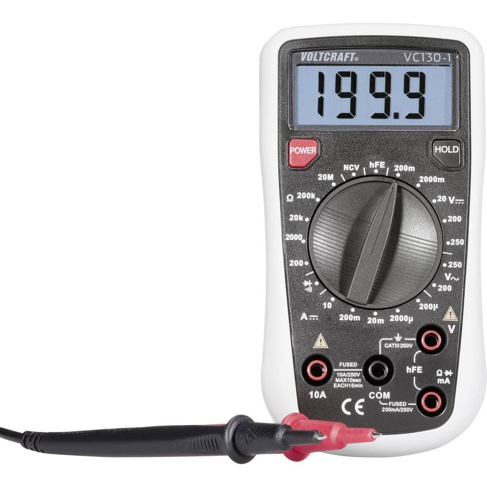 VOLTCRAFT VC130-1 Hand-Multimeter digital CAT III 250V Anzeige (Counts): 2000