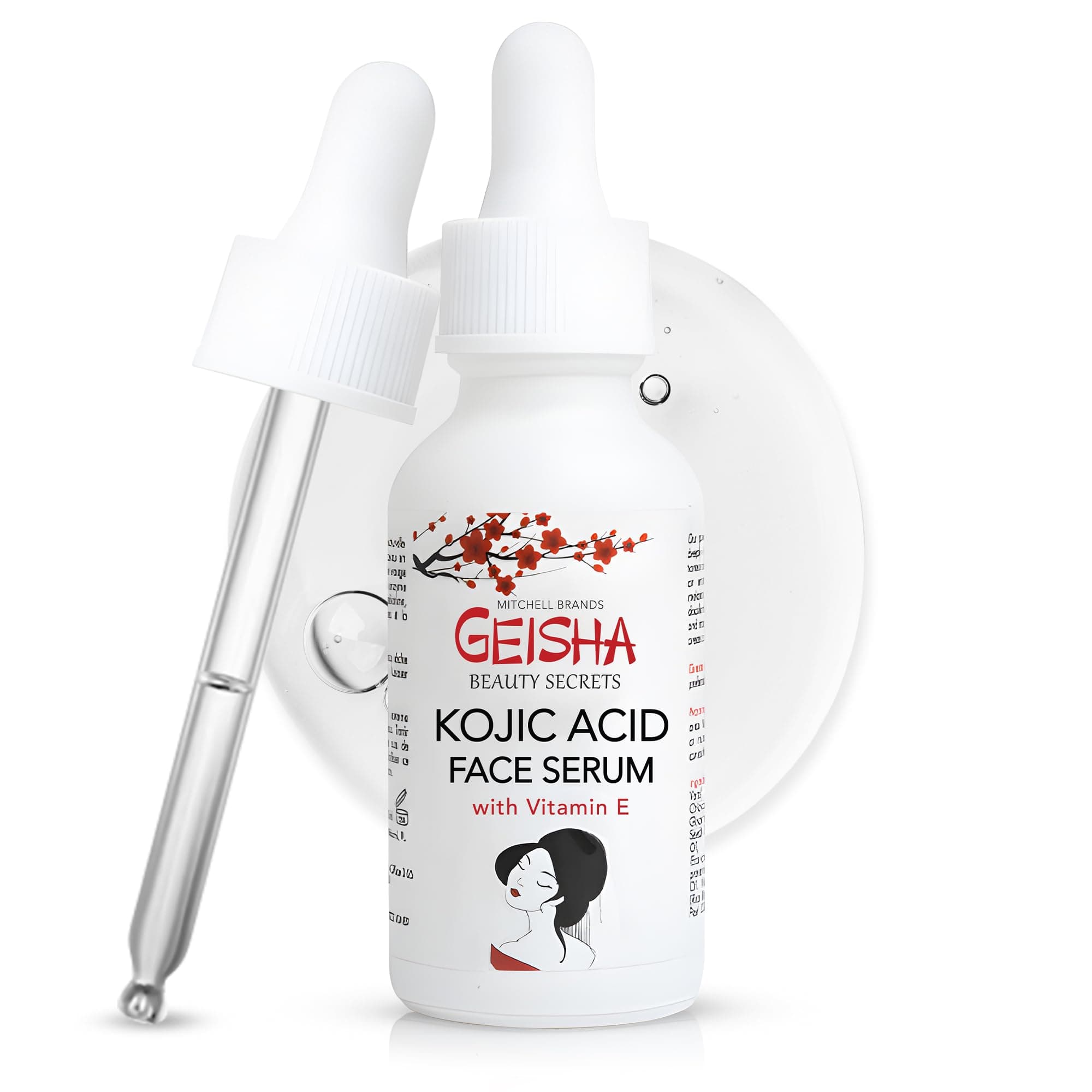 Geisha, Kojic Acid Serum, 1 Fl oz / 30ml, Helps to Reduce Dark Spots on Face, Body, Armpits, Elbows, Knees, Made in USA