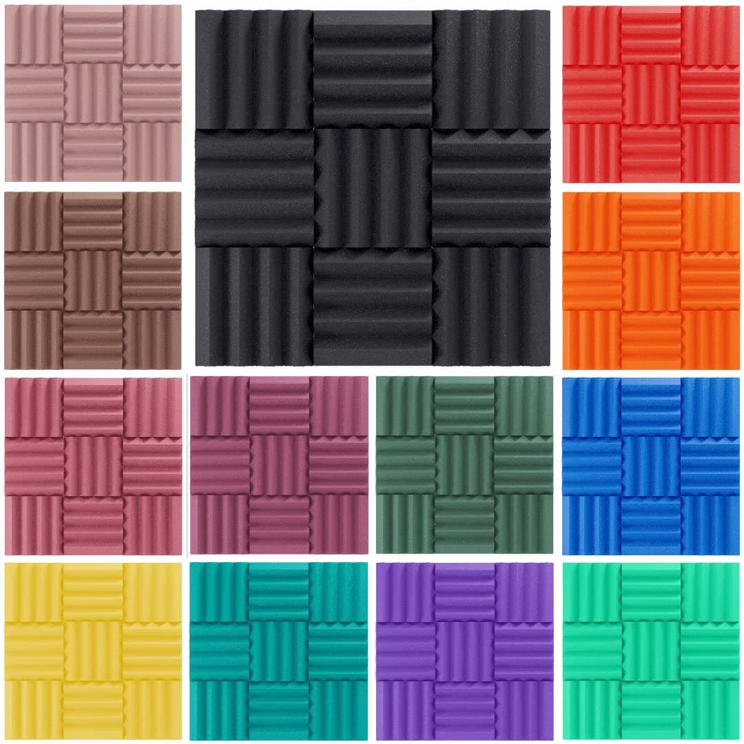 Soundproofing Acoustic Studio Foam - Kelly Green Color - Wedge Style Panels 12in x 12in x 3 Inch Thick Tiles